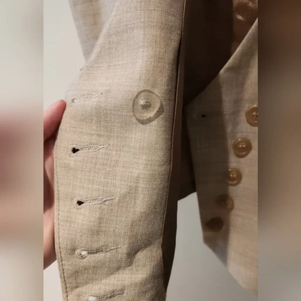 Tristan And Iseut Wool Blend‎ Tan Suit Vest Tailored Elegance